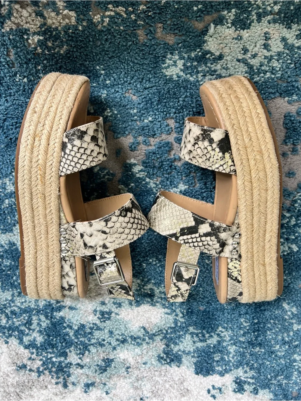 Steve Madden snake skin Slip-On sandal or espadrille